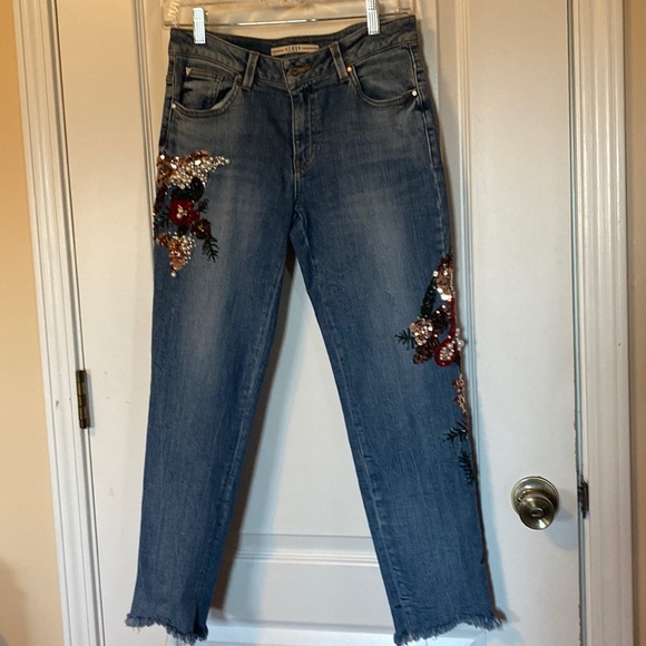 Boyfriend slim-fit high rise baggy leg jeans - Picture 1 of 9